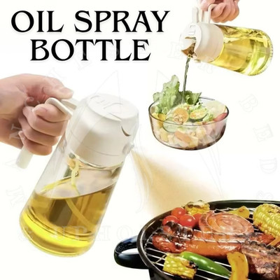 2 in 1 Öl Sprühflasche 500 ml Olivenöl Sprüher Kochen Spender BBQ UK