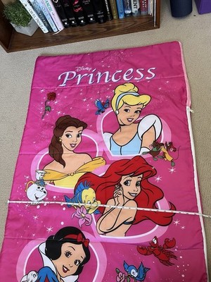 Vintage 1990s Disney Princess Sleeping Bag Pink Girls' Size 58x31