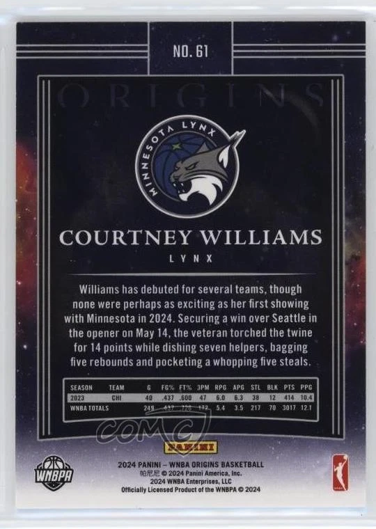 2024 Panini Origins WNBA Courtney Williams #61 - Image 2 of 2