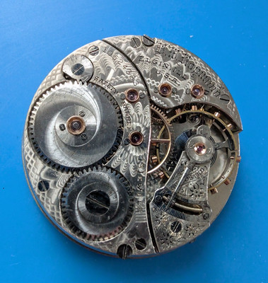 VINTAGE 18 SIZE 19 JEWEL ELGIN B.W RAYMOND GRADE 240 POCKET WATCH MOVEMENT PARTS