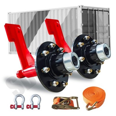2Pack Shipping Container Wheels 8-Lug Wheels Kit,Shipping Container Accessories