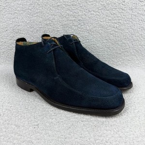 Jimmy Choo Boots Men 8 Wide / UK 7 E Shoe Navy Blue Chukka Suede Leather Ankle 3 The Newman Chukka Boot - Midnight Blue Suede – Paul Evans main image 4