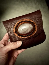 Minimalist wallet, Genuine Leather, front pocket wallet, Cardholder, Pink/Purple