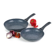 Russell Hobbs Frying Pan Set 2 Piece Non-Stick Blue Marble Aluminium 24/28 cm