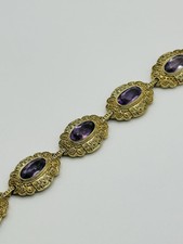 Antike Wunderschöne Silber 835Armband im Still Von T.Fahrner, Signiert Amethyst