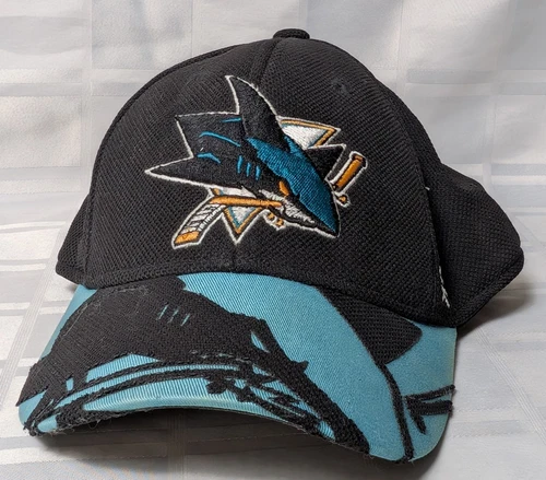 SAN JOSE SHARKS FITTED BASEBALL HAT REEBOK CENTER ICE NHL HOCKEY SMALL MEDIUM
