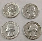 1959 P+D , 1960 D 1961 D🔥Washington Quarters $1 Face 90%Silver-Lot of 4#W5