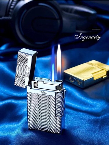Metal Windproof Torch Gas Lighter Double Flame Butane Lighter Smoking Lighter - Picture 9 of 22