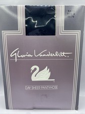 Vintage NOS Gloria Vanderbilt Navy Size B Daysheer Pantyhose Nylon New