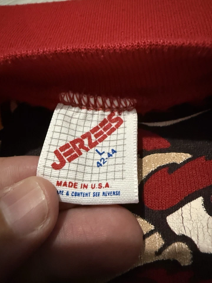 Rare Vintage 90's Texas Tech Red Raiders ~ Sweat Shirt ~ Red Large~ USA Jerzees - Image 3 of 4