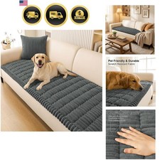 Couch Cover for Dogs Washable, Non Slip Fuzzy Pet Couch Covers for 3 Cushion ...