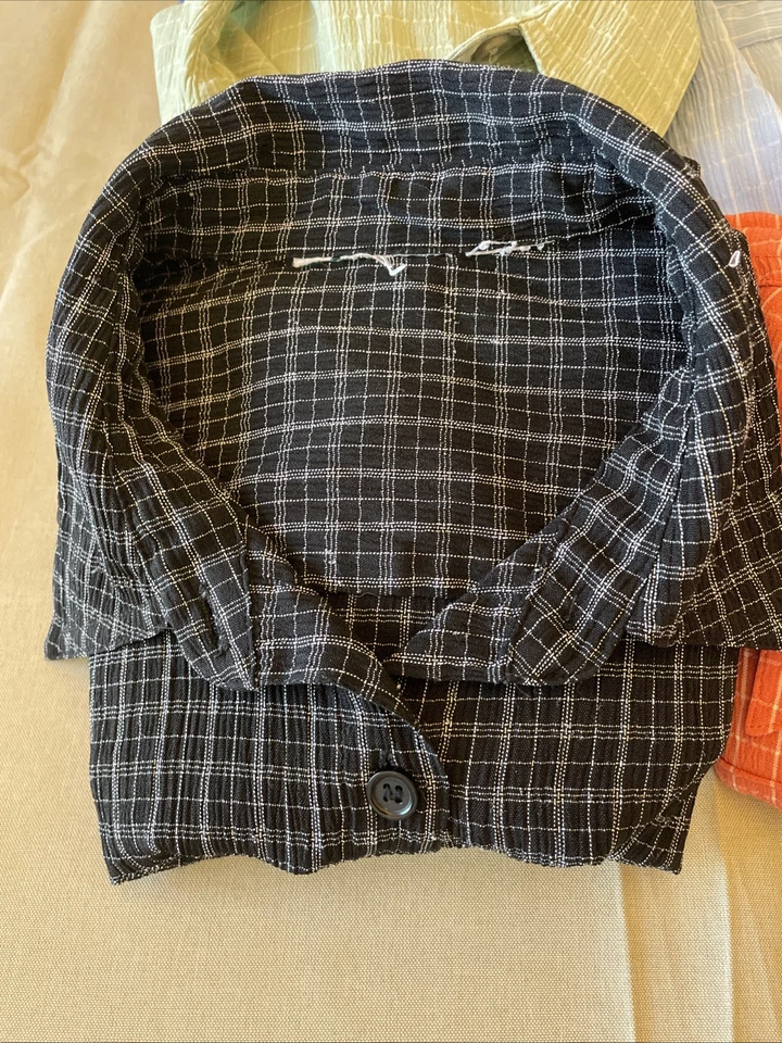 6 Lot Joanna Womens Button Down Shirt Top Blouse Petite Large PL Plaid Z57 - Image 2 of 4