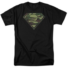 SUPERMAN CAMO SHIELD LOGO Licensed Adult Men's Graphic Tee Shirt SM-6XL