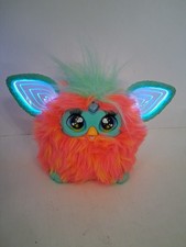 Interactive 2023 Furby Plushy Coral Teal Orange Fur / Turquoise Works Great