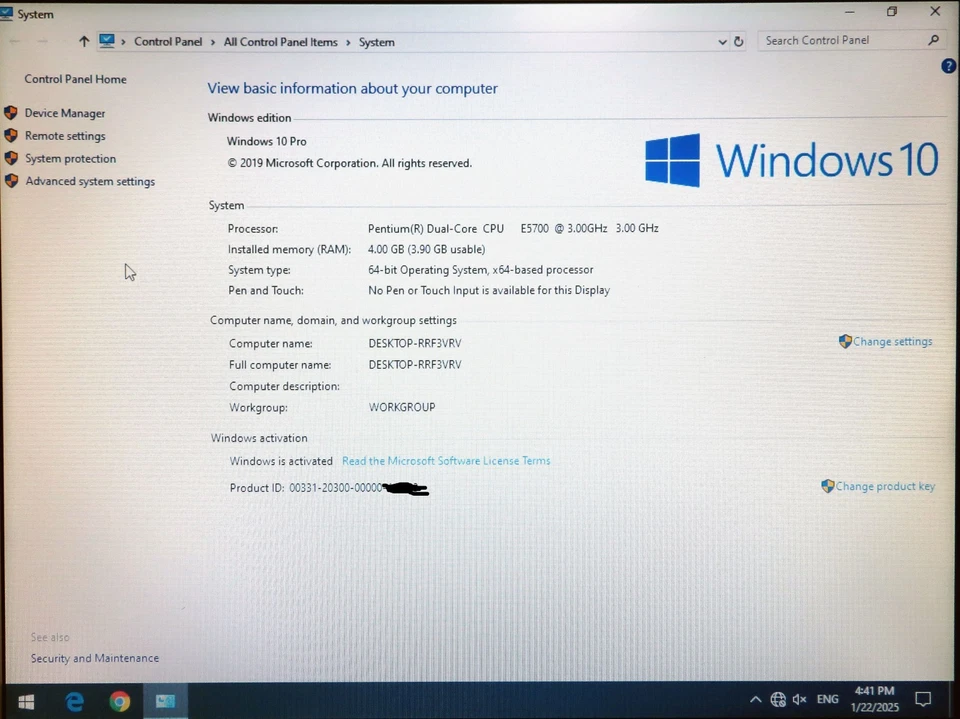 HP Compaq 8000 Elite Ultra-Slim Computer E5700/Win 10/250GB HDD/4GB RAM/Adapter - Image 3 of 4