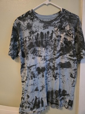Affliction Men's M Gray/Black Skull Graphic Crew Neck Short Sleeve T-Shirt