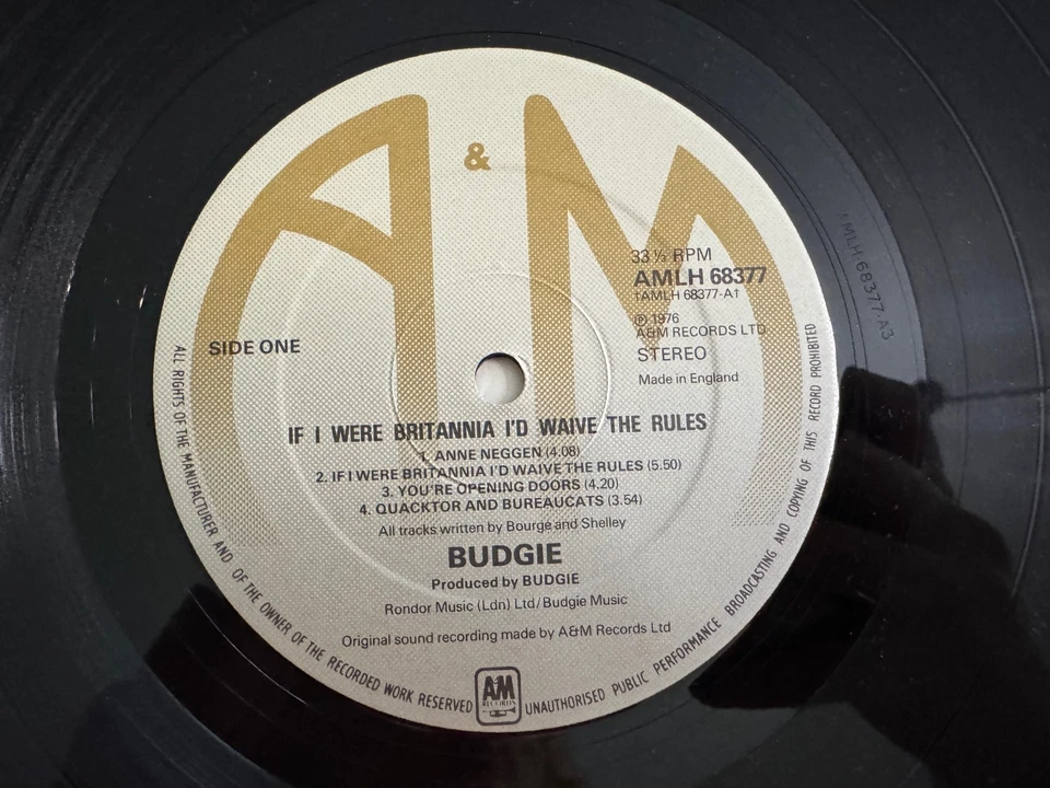 Budgie LP "If I Were Britannia..." A&M AML H6 8377 ~ UK Prog ~ 1976 ~ NM - Image 3 of 4