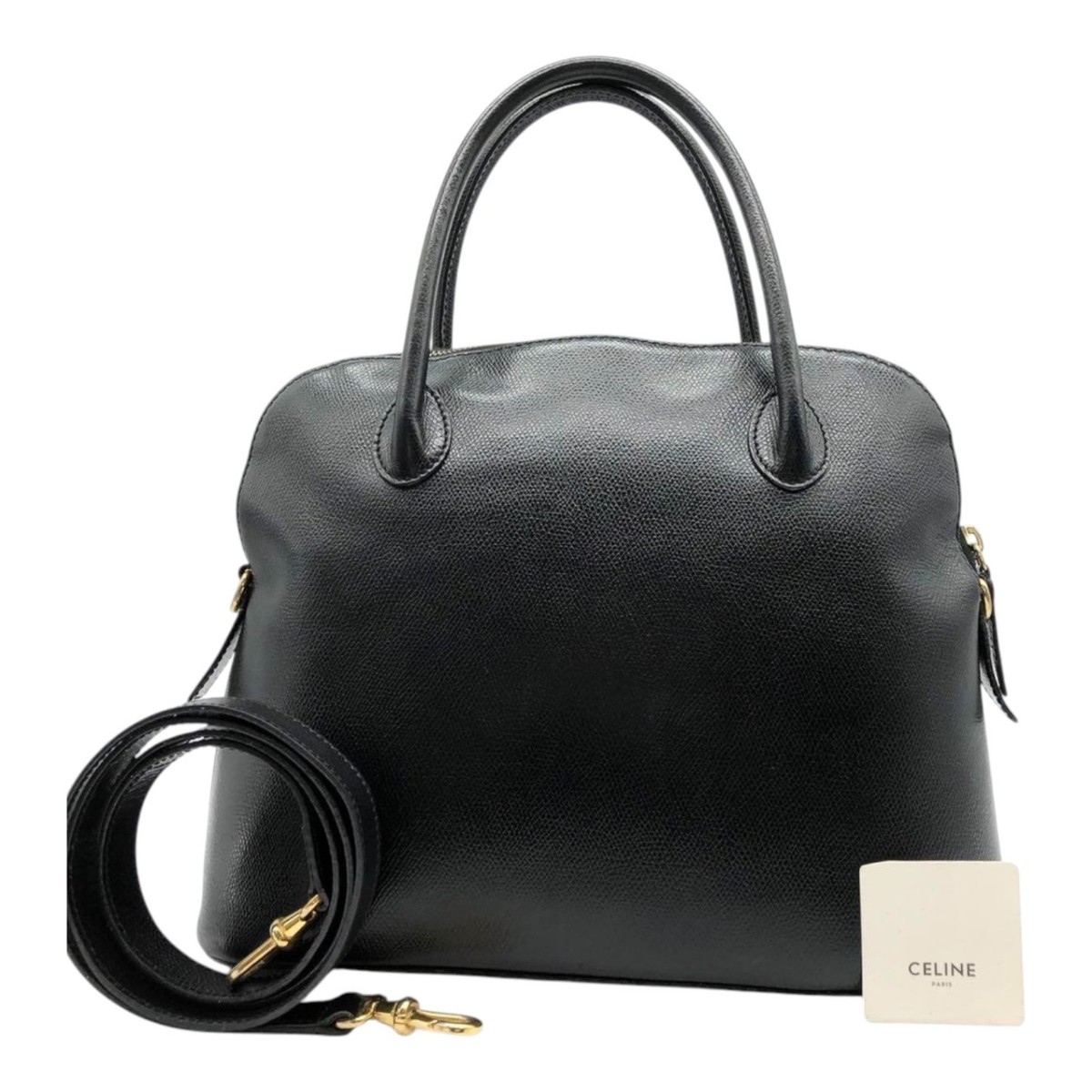 Celine Bolid Handbag 2-Way Shoulder Bag Black Luxury Authentic