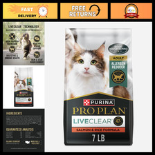 Allergen Reducing Dry Cat Food with Salmon, 7 lb - Purina Pro Plan LiveClear