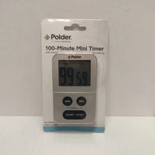 Polder 100-Minute Mini Timer With Memory Function & Magnet - White