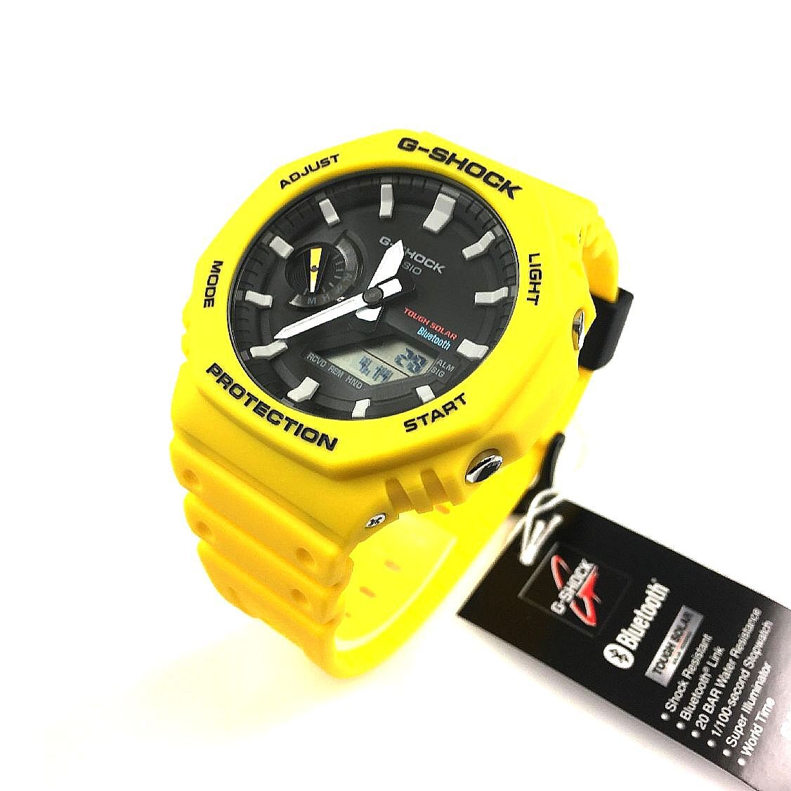 Casio G-Shock Yellow Ana-Digi Mobile Link Bluetooth Watch GA-B2100