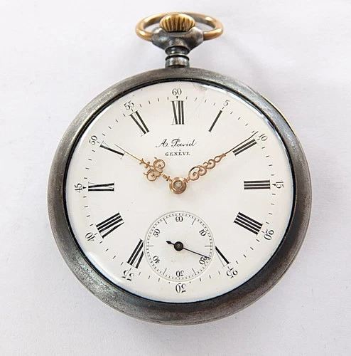 1920 METAL CASED OMEGA 15 JEWELS SWISS LEVER POCKET WATCH WORKING