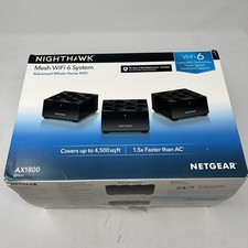New Open Box NETGEAR MK63S Nighthawk Mesh Wi-Fi 6 System AX1800 3 Pack Router
