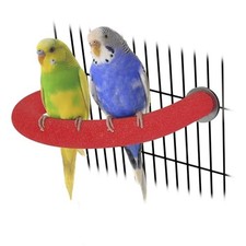 U Shape Parrot Perch Stand Toy for Paw Grinding Clean Stick Small Red