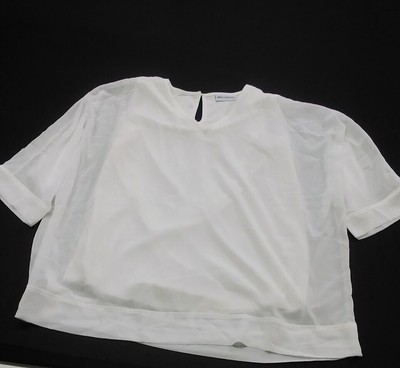 NINA LEONARD Overlay Blouse (IVORY, LARGE) 801413