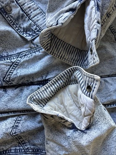 VTG! East West Med Acid Wash Denim Quilted Jacket 80’s 90’s Retro MINT! image 13