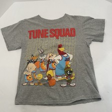 Space Jam Tune Squad T Shirt Boys Gray Looney Tunes Graphic Tee Short Sleeve