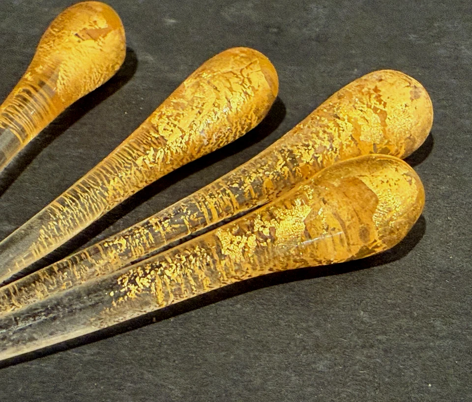 COLGANTE GOTA CRISTAL MURANO, DECORADO EN ORO 24K, H 75mm, PARA CANDELABROS Foto 3 de 4