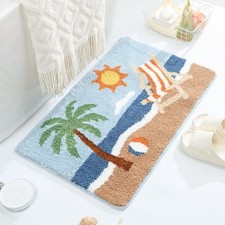 Cute Ocean Beach Bathroom Rug Super Absorbent Non Slip Mat 31x20 Inch Set