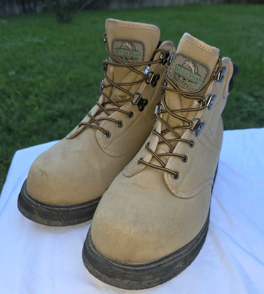 White River Fly Fishing Wading Boots Size 9 Men's Kaki