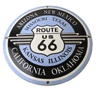 Vintage US Route 66 Sign - Porcelain States Shield Old Road Gas Pump Sign