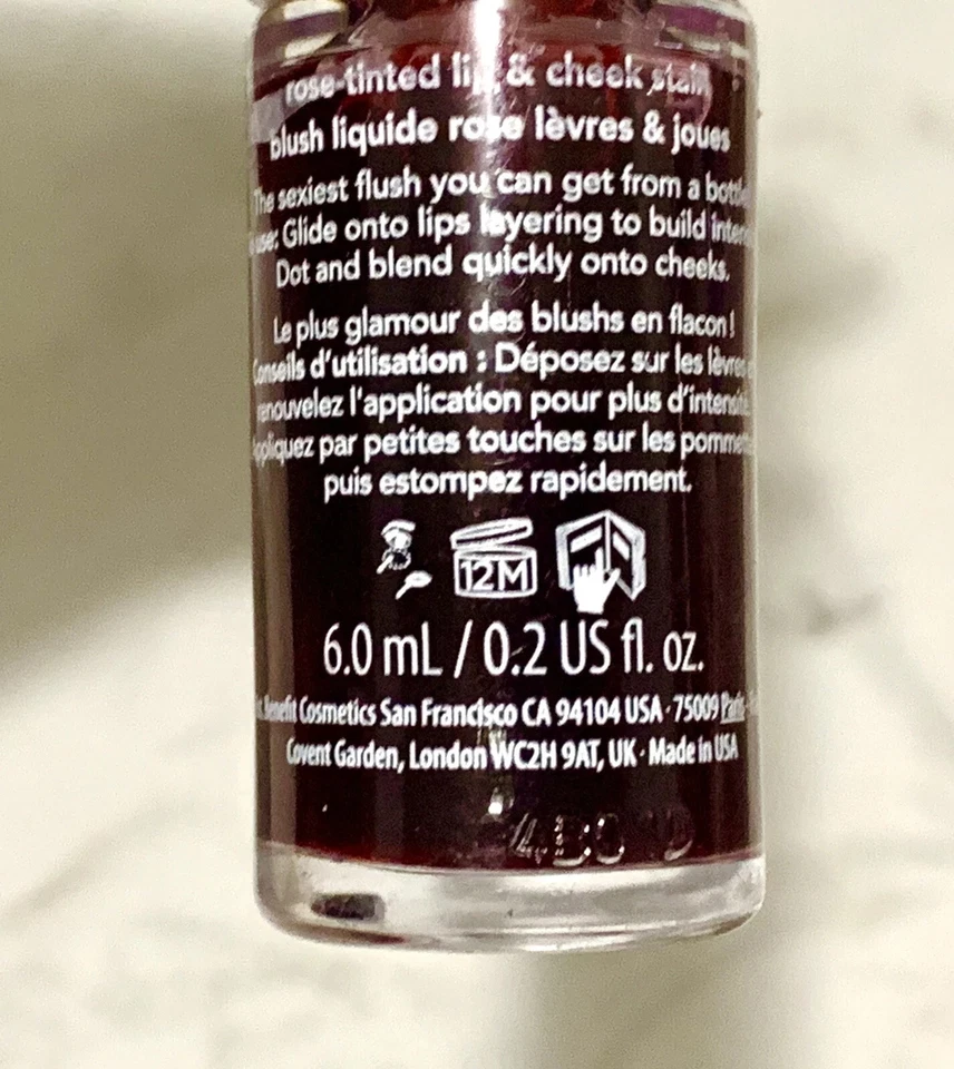 BENEFICIO BENETINT ROSA TINTADO LABIOS Y MEJILLAS MANCHA 0,2 oz/6 ml Nuevo sin CAJA Foto 2 de 2