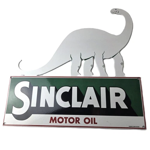Vintage Sinclair Gasoline Sign - Dino Service Station Pump Porcelain Sign