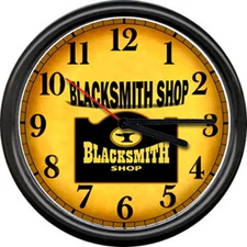 The Blacksmith Anvil Farrier Iron Worker Metal Tools Art Sign Wall Clock
