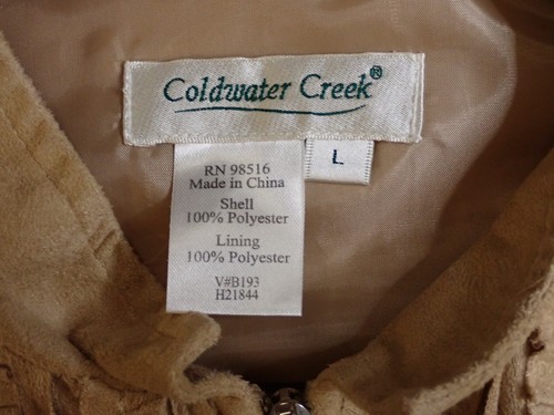 Coldwater Creek Womens Size L Beige Long Sleeve Full Zip Shirt Light Jacket - Picture 7 of 7