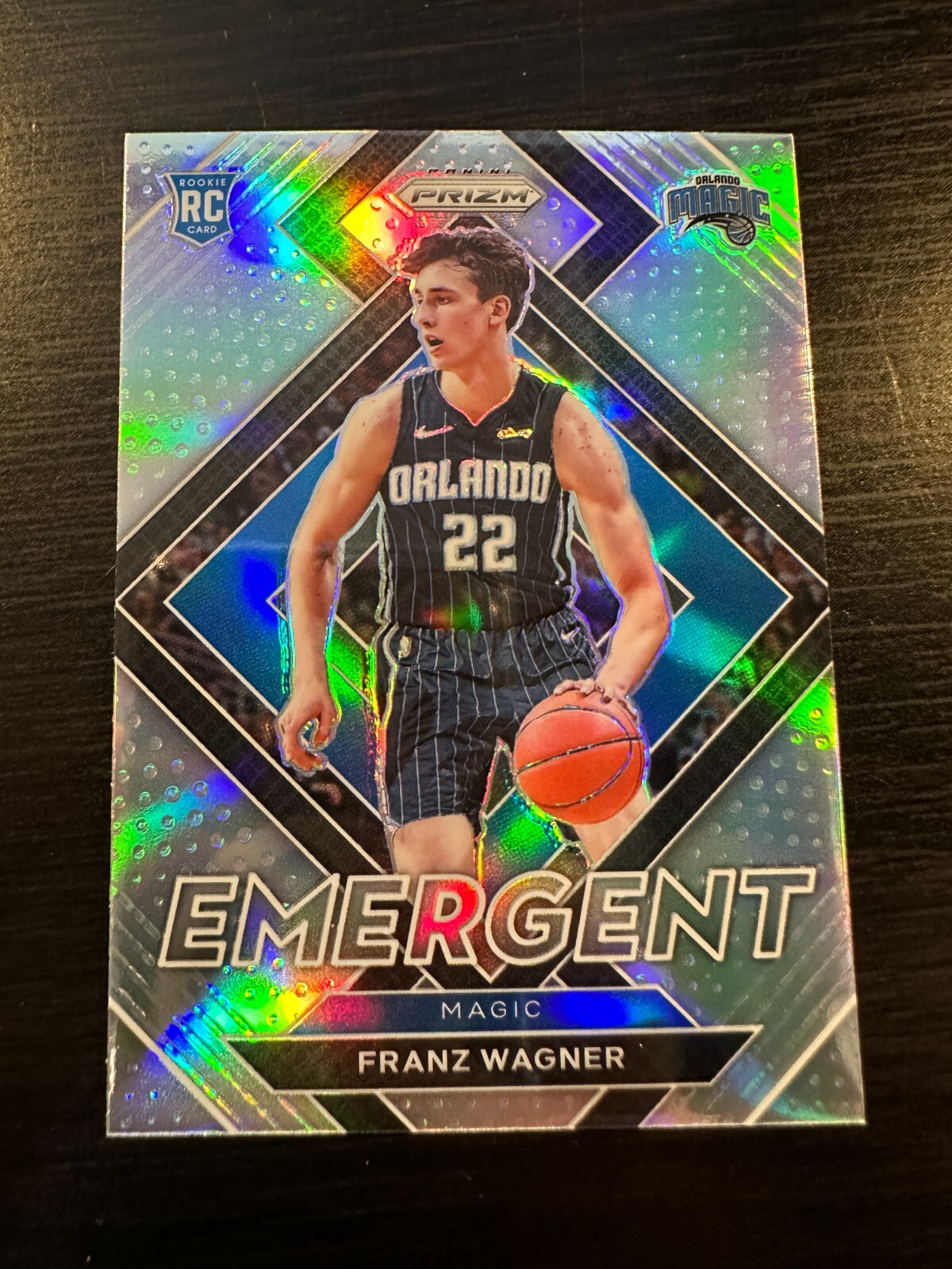 FRANZ WAGNER 2021-22 PANINI PRIZM EMERGENT SILVER REFRACTOR INSERT ROOKIE RC #23