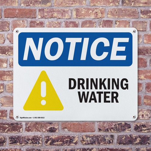 (Paquete de 2) Calcomanía de cartel de aviso de agua potable OSHA metal plástico - Imagen 4 de 22