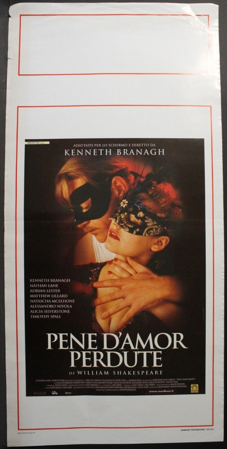 Locandina originale film Pene d'amor perdute (2000) - Regia di Kenneth Branagh