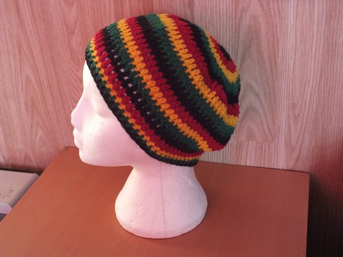RASTA TAM BEANIE HAT CROCHET RASTA RED 