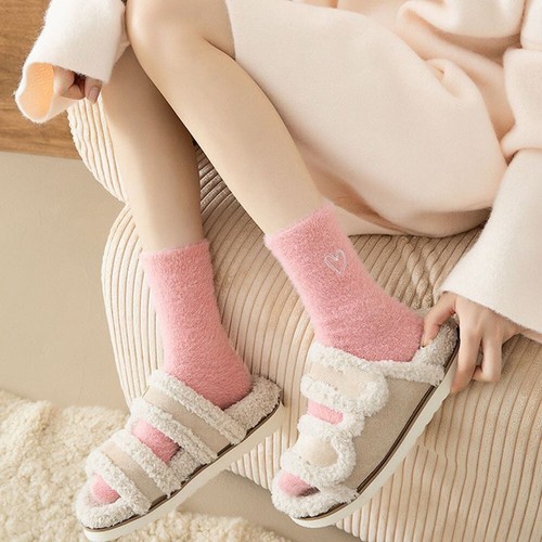 Heart Velvet Socks for Women Autumn Winter Thicken Thermal Sleep Floor Socks - Bild 9 von 20