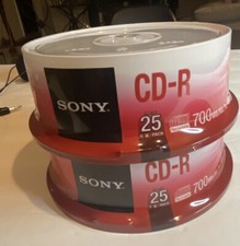 50 SONY Blank 48X CD-R CDR White Inkjet Hub Printable 700MB Media Disc 2 X 25pk