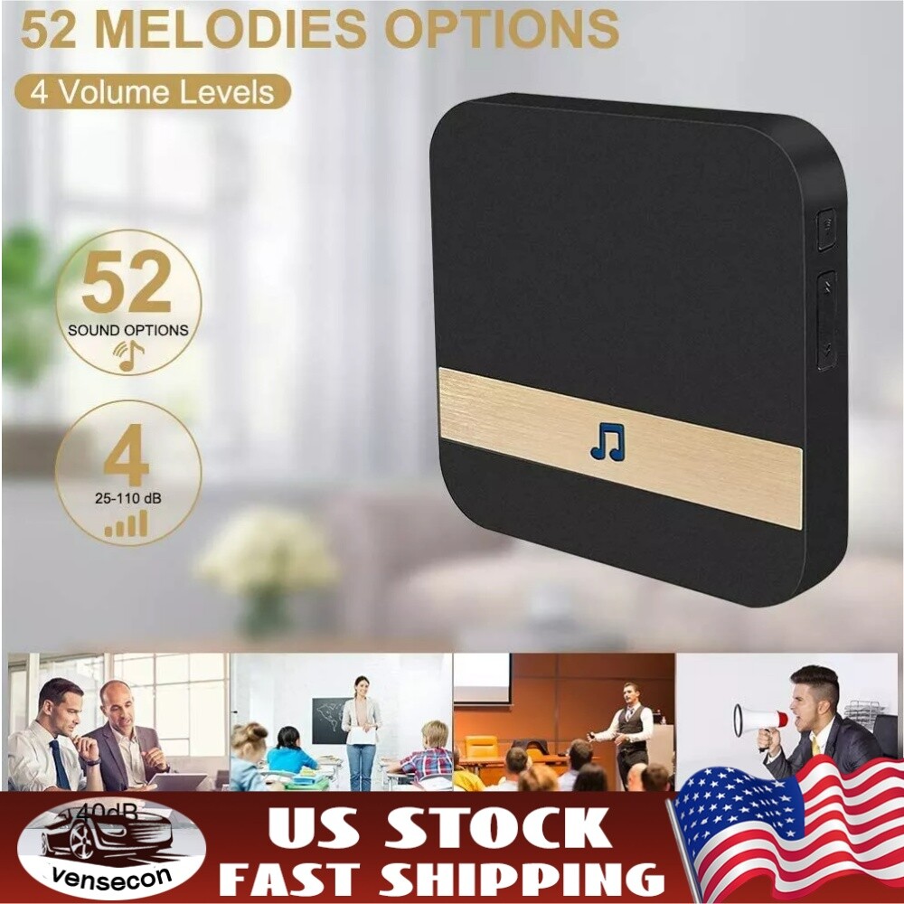 Wireless Waterproof Doorbell Chime Receiver with Adjustable Volume Plugin-image