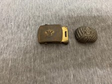 Vintage Boy Scouts Of America Solid Brass Belt Buckle  Neckerchief Slide