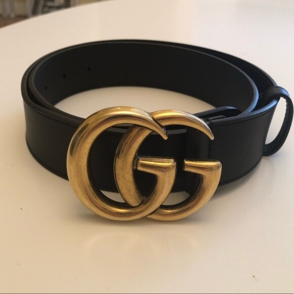 Authentic Women Gucci Double GG Buckle Belt Size 85/34 | eBay