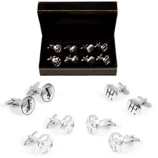 Cars Auto Steering Wheel Mags Automatic 5 Speed 4 Pairs Cufflinks Fancy Gift Box