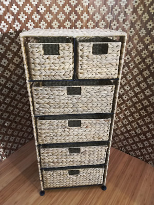 Korbkommode Kommode Korbregal Regal Schubladenschrank Wasserhyazinthe